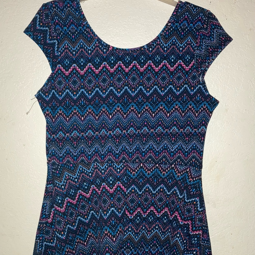 Myth Dress blue pink whit black